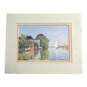 Claude Monet “Landscape Near Zaandam” Art Print | 8x10 Matted | 1986 Portal Publ